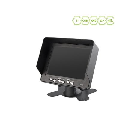 JY-M500 skrin pelindung matahari 5 inci, input 2 saluran, monitor LCD TFT digital miniatur