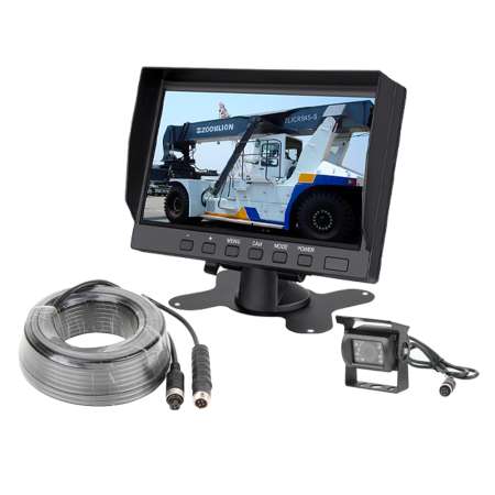 item value Type Reverse Camera, Monitor, Backup camera View Angle 120° Function Waterproof, NIGHT VIEW Power 0.2W Voltage DC 12-24V Warranty 18 Months Place of Origin Guangdong Brand Name Luview Model Number JY-M790+JY-663 Product name Car Rearview Camera System Waterproof Camera IP69K Resolution Luview 7 Inch Car Monitor And Car Camera Rear View System For Heavy Duties