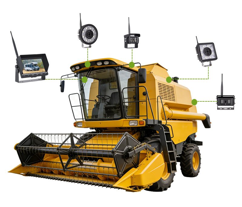 7 Inch AHD night vision wireless camera system with work light for agricultural machinery6 農業機械用作業灯付き7インチAHDナイトビジョンワイヤレスカメラシステム插图