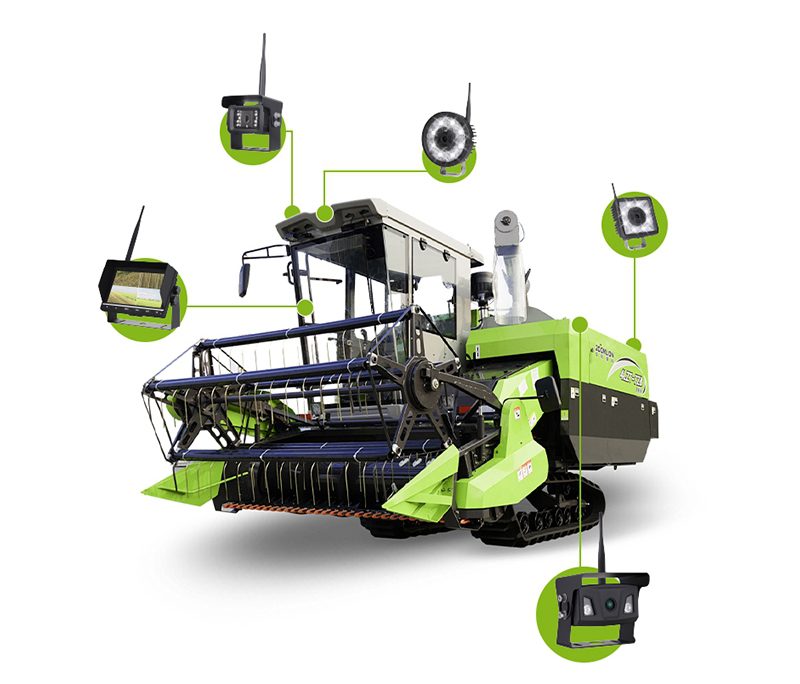 7 Inch AHD night vision wireless camera system with work light for agricultural machinery插图