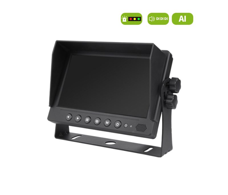JY-M176 Màn hình LCD AI 7 inch HD chia 4 màn hình với chức năng phát hiện xe cộ và người đi bộHình minh họa